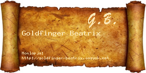 Goldfinger Beatrix névjegykártya